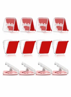 KASTWAVE Self Adhesive Clips, Tapestry Hangers, Wall Clips, Shower Curtain Clips, Photo Clips for Paper Flag Hanger Double-Sided Adhesive Spring Clips for Teachers, Poster and Home Office Rope(Clear,12 Pcs)  - Image 1