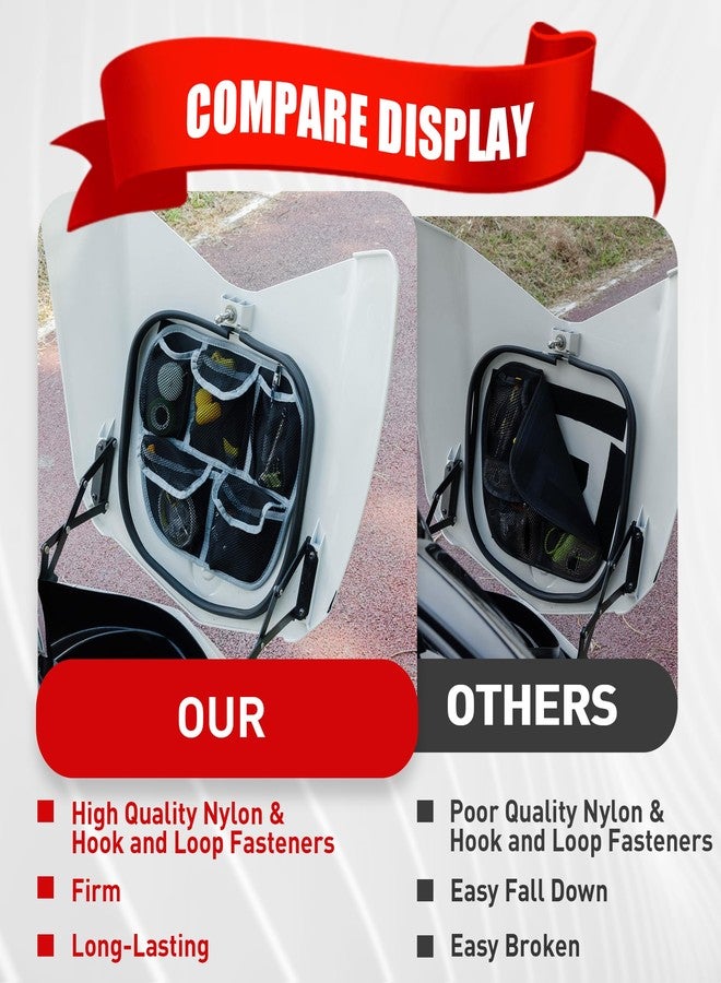 BAKAFOH 5 Mesh Pockets Front Trunk Lid Organizer Frunk Tool Storage Bag for Can Am Spyder F3 F3-L F3-S F3-T 2015-2025 Accessories (Black w/Gray Piping) - Image 5