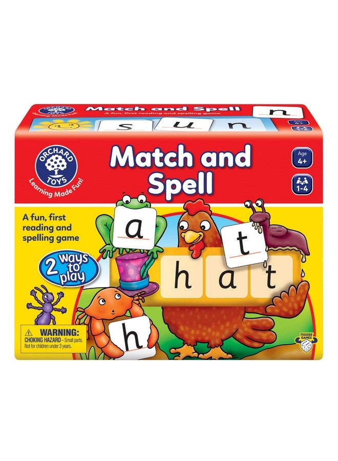 ORCHARD TOYS Moose Games Match And Spell Game. A Fun First Reading And Spelling Game. 2 Ways To Play. Age 4+. 14 Players - Image 1