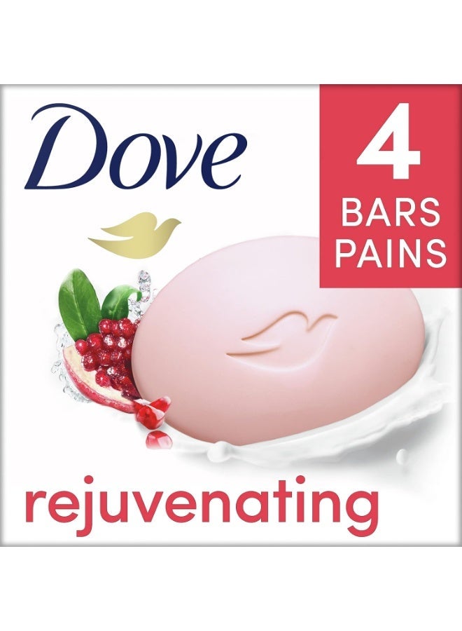 Dove صابون دوف المجدد للجمال للعناية بالبشرة الناعمة برائحة الرمان وشاي الكركديه أكثر ترطيبًا من صابون البار 360 جرام، 4 قطع - Image 3