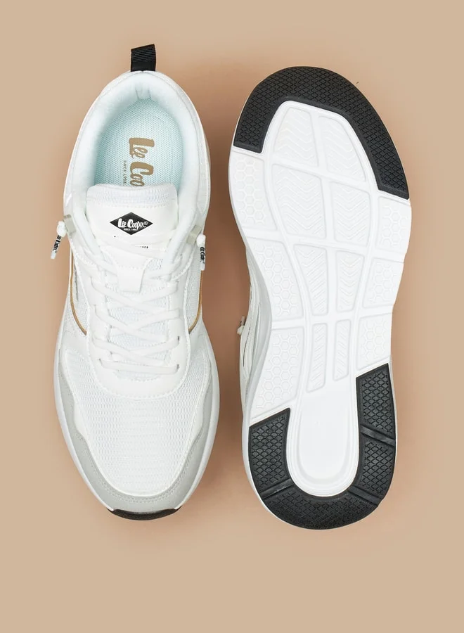 لي كوبر Men's Textured Sneakers with Lace-Up Closure