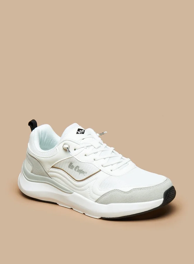 لي كوبر Men's Textured Sneakers with Lace-Up Closure