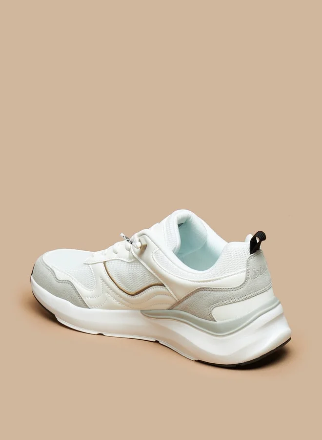 لي كوبر Men's Textured Sneakers with Lace-Up Closure
