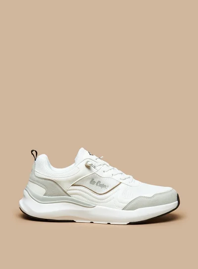 لي كوبر Men's Textured Sneakers with Lace-Up Closure