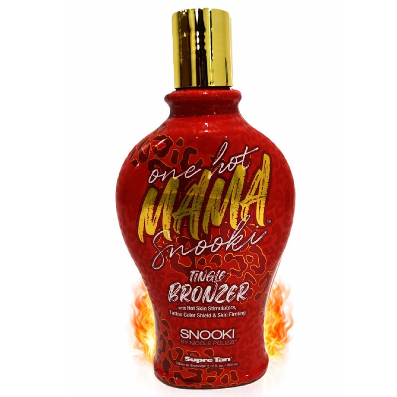 Supre Snooki One Hot Mama Tingle bronzer with Hot Skin Stimulators, Tattoo Color Shield & Skin Firming 12oz - Image 1
