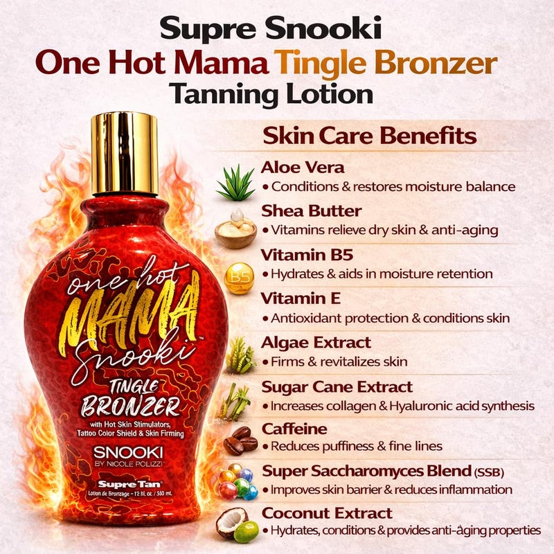 Supre Snooki One Hot Mama Tingle bronzer with Hot Skin Stimulators, Tattoo Color Shield & Skin Firming 12oz - Image 4