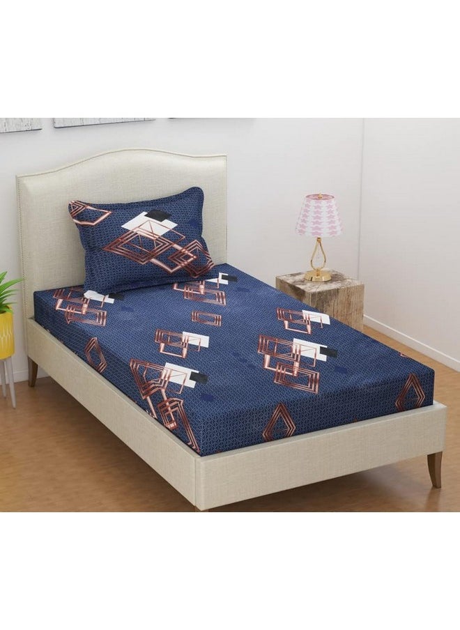 BSB HOME BSB HOME Premium Glace Cotton 180 TC Flat Single Bedsheets Breathable | Wrinklefree (Size-60 X 90 Inch) with 1 King Size Pillow Covers (Size-17 X 27 Inches, Abstract, Black & White)  - Image 1