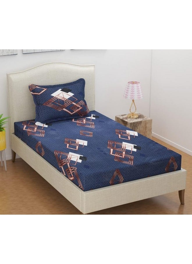 BSB HOME BSB HOME Premium Glace Cotton 180 TC Flat Single Bedsheets Breathable | Wrinklefree (Size-60 X 90 Inch) with 1 King Size Pillow Covers (Size-17 X 27 Inches, Abstract, Black & White)  - Image 2