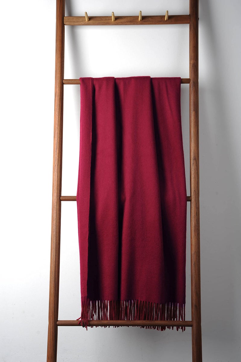 EP Mode 100% Pure Cashmere Throw Blanket for Sofa, Classic Design with Gift Box (Merlot) - Image 5