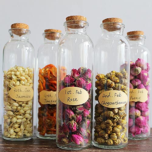 Nardo Visgo Natural Brown Kraft Paper Label Stickers,Removable Assorted Size and Shapes Kraft Labels for Essential Oil Bottles,Mason Jars,Storage Containers or Gift Decoration,Free Black Marker,285pcs - Image 4