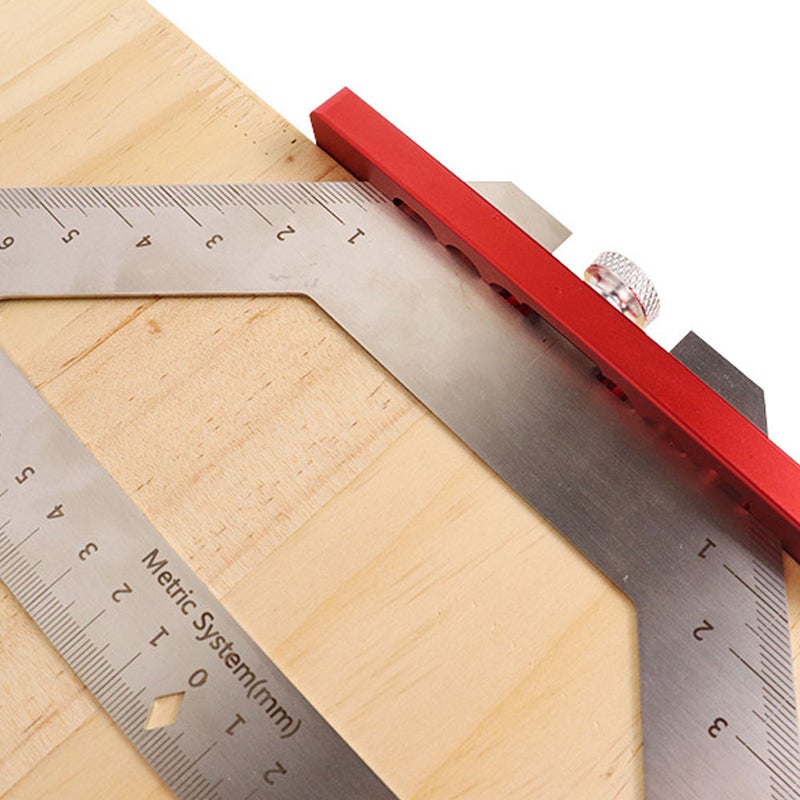 A Type 140mm Stainless Steel Woodworking Drawing Triangles Ruler Multifunctional Diagonal Parallel Line Drawing Industrial Design Woodworking Drawing Accessory Tool Metric Imperial Scale Ruler - Image 3