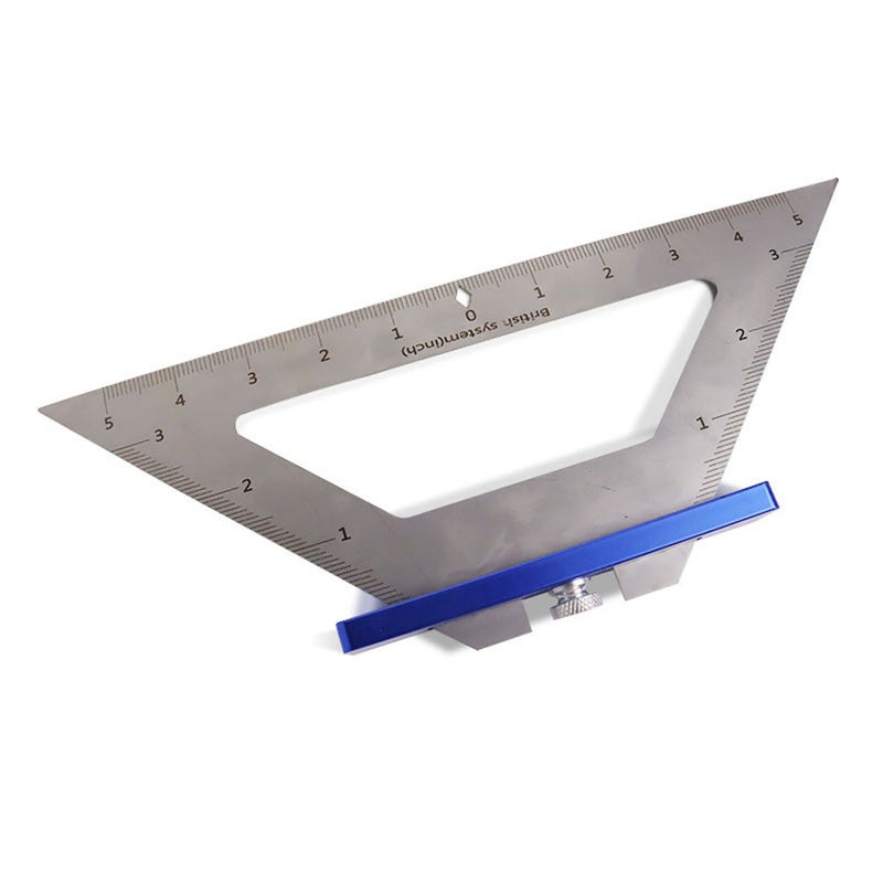 A Type 140mm Stainless Steel Woodworking Drawing Triangles Ruler Multifunctional Diagonal Parallel Line Drawing Industrial Design Woodworking Drawing Accessory Tool Metric Imperial Scale Ruler - Image 1