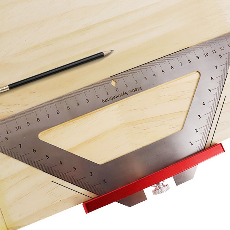 A Type 140mm Stainless Steel Woodworking Drawing Triangles Ruler Multifunctional Diagonal Parallel Line Drawing Industrial Design Woodworking Drawing Accessory Tool Metric Imperial Scale Ruler - Image 4