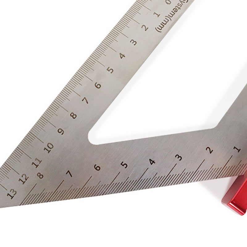 A Type 140mm Stainless Steel Woodworking Drawing Triangles Ruler Multifunctional Diagonal Parallel Line Drawing Industrial Design Woodworking Drawing Accessory Tool Metric Imperial Scale Ruler - Image 5