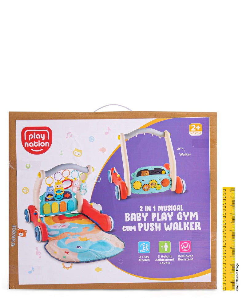 PlayNation Play Nation 2 In 1Â  Musical Baby Play Gym With Convertible Push Walker, Musical Entertainment, Interactive Learning, Early Development Support, 2 Months+, 46 x 42.5 x 39 cm - Multicolor - Image 3