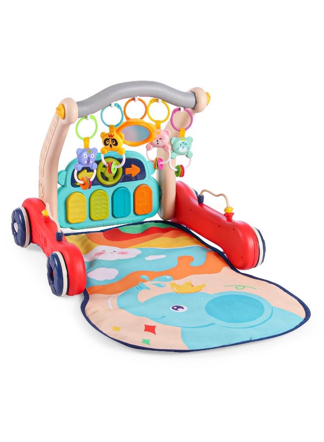 PlayNation Play Nation 2 In 1Â  Musical Baby Play Gym With Convertible Push Walker, Musical Entertainment, Interactive Learning, Early Development Support, 2 Months+, 46 x 42.5 x 39 cm - Multicolor - Image 1