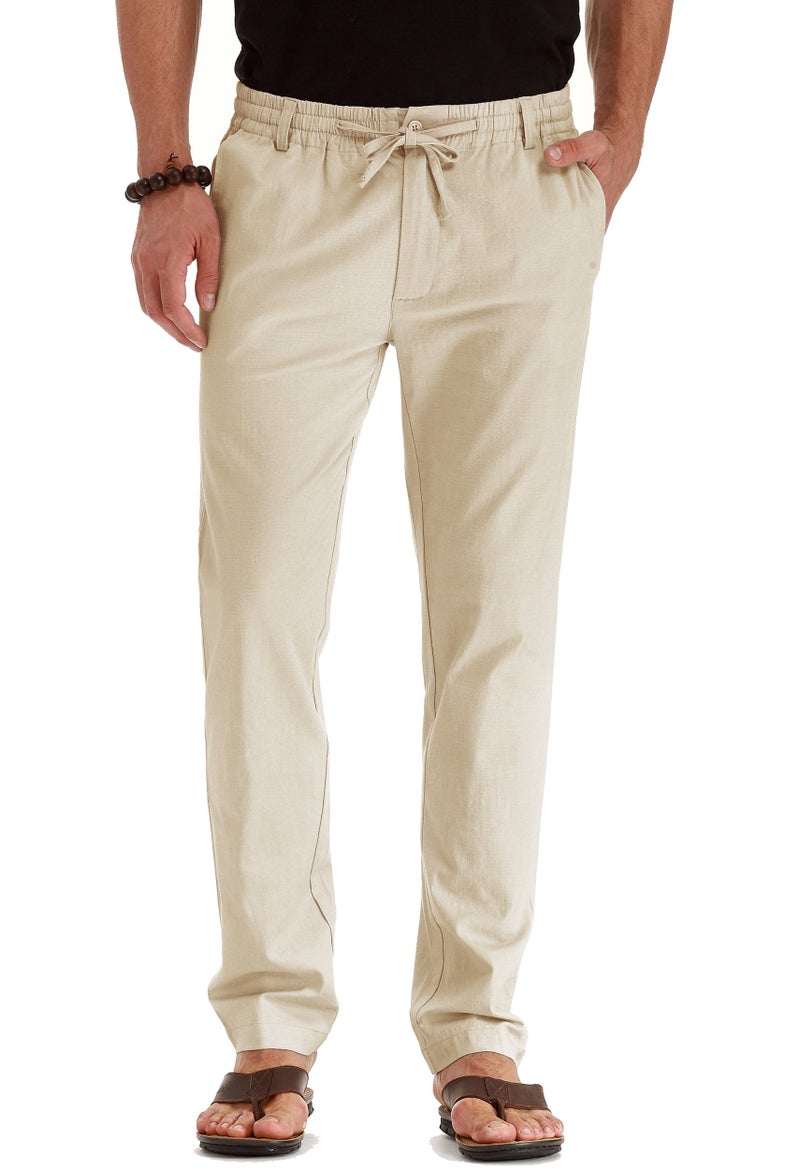 Sailwind Men's Drawstring Linen Pants Casual Summer Beach Loose Trousers - Image 1