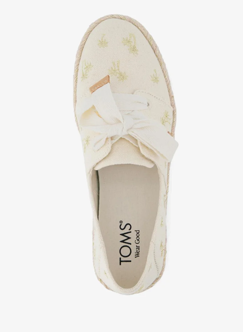 تومس Toms Womens 10023585 Bow Sneaker Shoes, Beige