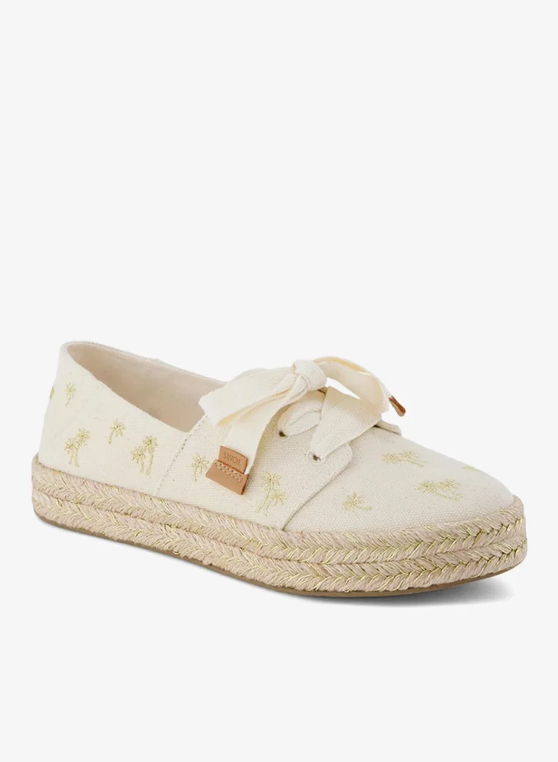 تومس Toms Womens 10023585 Bow Sneaker Shoes, Beige