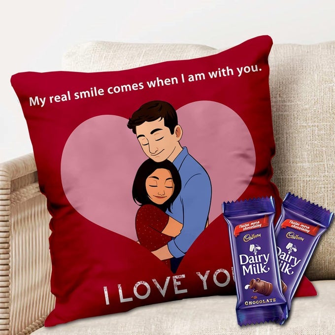 ROMANTIC GIFT FOR WIFE HUSBAND GIRLFRIEND BOYFRIEND SOMEONE SPECIAL ON BIRTHDAY ANNIVERSARY VALENTINE AND SPECIAL OCCASION DAIRY MILK GIFT PACK IZ21DAIRYMILK2CU16STLOVE85