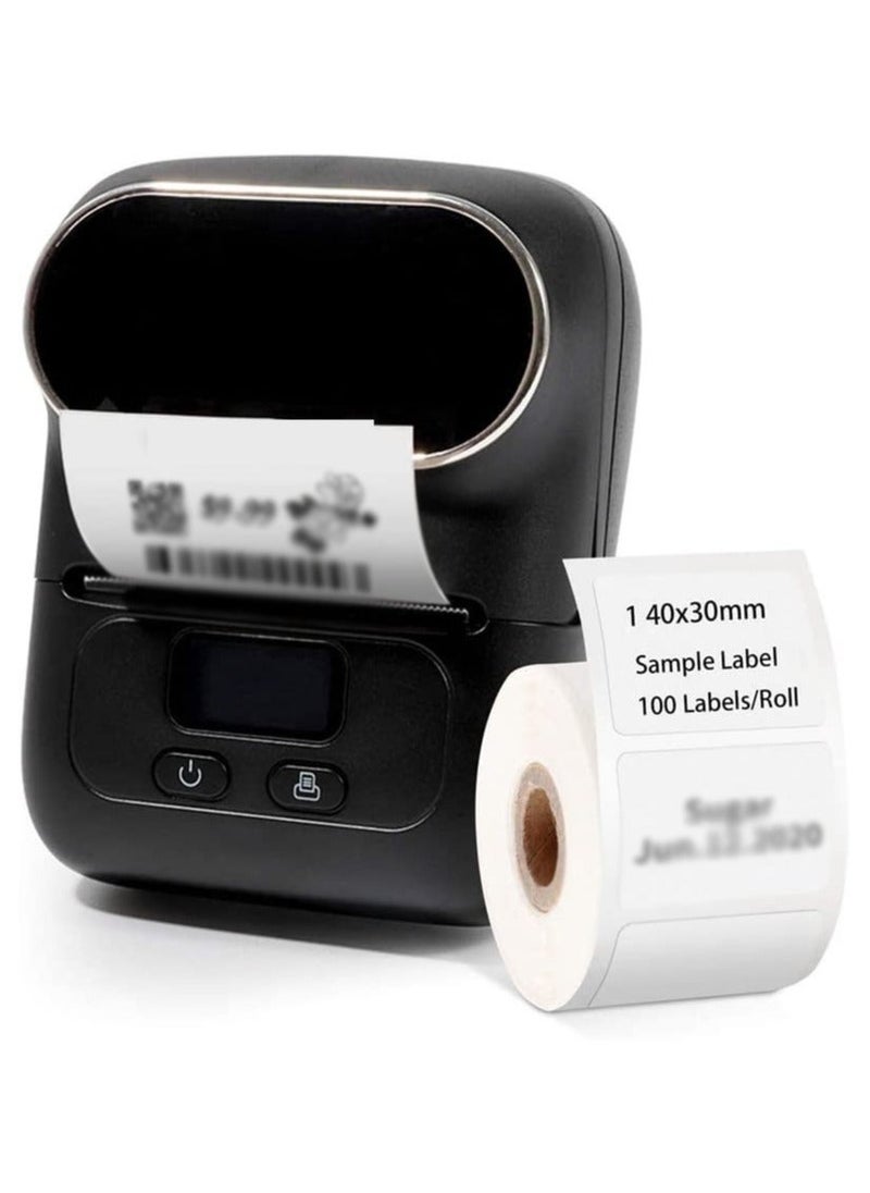 Generic - Label Makers, Portable Bluetooth Thermal Label Maker Printer for Barcode, Clothing, Jewelry, Retail, Mailing, Compatible with Android and iOS System, with 1 Pack 40 × 30mm Label (Black) - Image 1