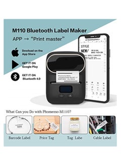 Generic Label Makers, Portable Bluetooth Thermal Label Maker Printer for Barcode, Clothing, Jewelry, Retail, Mailing, Compatible with Android and iOS System, with 1 Pack 40 × 30mm Label (Black)  - Image 2