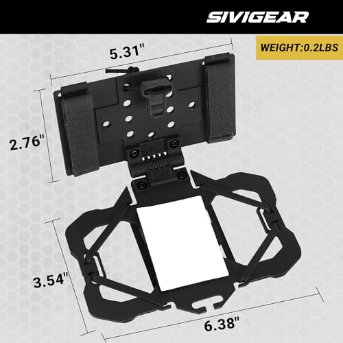 SIVIGEAR Tactical MOLLE Phone Holder for Plate Carrier Accessories Fits 4764 Smartphones Secure Chest Mount for Hunting Tactical Gear CameraCompatible Design Black - Image 3