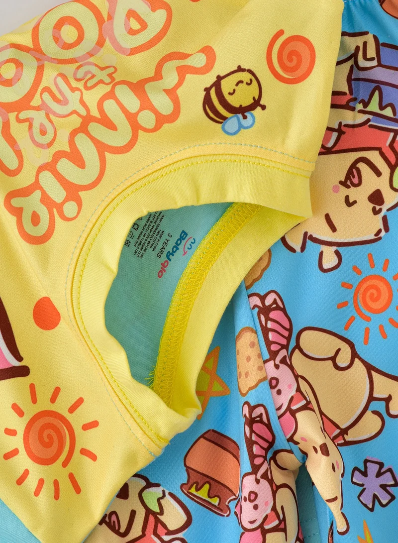 babyqlo Cute bear printed cotton t-shirt with pajama sets for boys