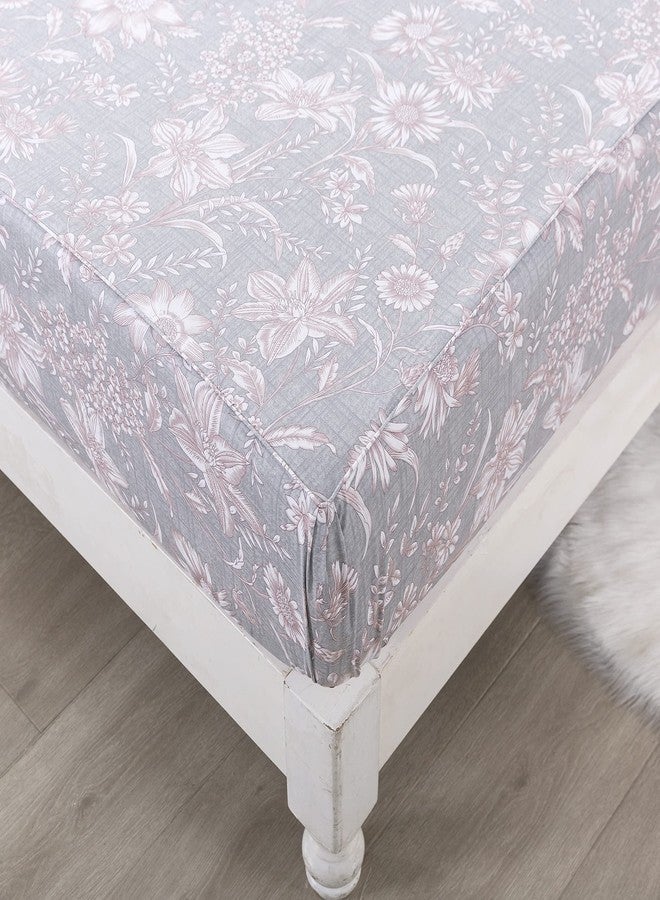 FADFAY Full Size Bed Sets Pink & Grey Girls Bedding Daisy Patterned Sheets Set 100% Cotton Super Soft All-Season Use (4Pcs, 1 Flat Sheet, 1 Fitted Sheet, 2 Pillowcases) - Image 5