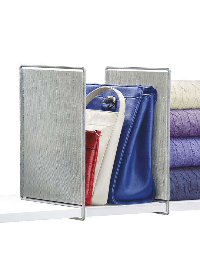 Lynk® Vela™ Shelf Dividers - Linen Closet Shelf Organizer (Set of 2) - Platinum - Image 2