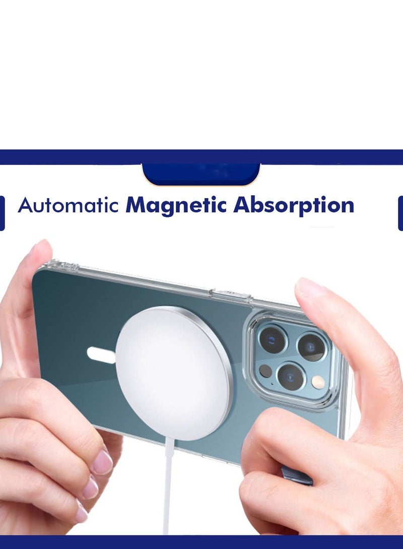 BORTONY iPhone 14 Pro Max Magsafe Case 6.7 Inch Slim Thin Magnetic Case Yellowing Resistant Shock Absorption Anti Scratch Drop Protection Hard Back Crystal Case Cover for  iPhone 14 Pro Max 2022 - Image 5