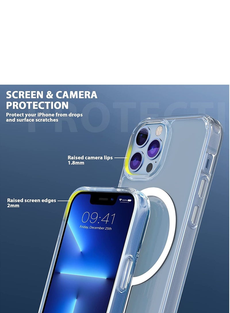 BORTONY iPhone 14 Pro Max Magsafe Case 6.7 Inch Slim Thin Magnetic Case Yellowing Resistant Shock Absorption Anti Scratch Drop Protection Hard Back Crystal Case Cover for  iPhone 14 Pro Max 2022 - Image 4