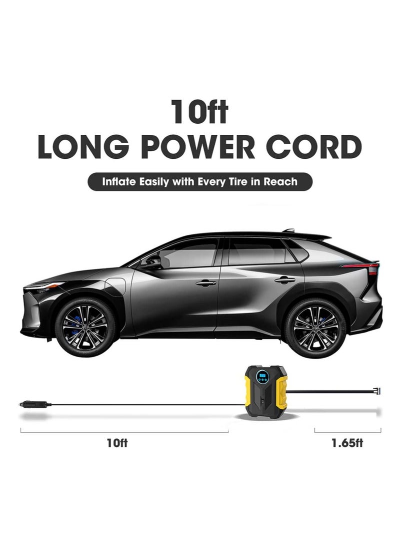 Digital Air Compressor for Car Auto Pump Portable Tire Inflator with LED Light DC 12V - Image 5