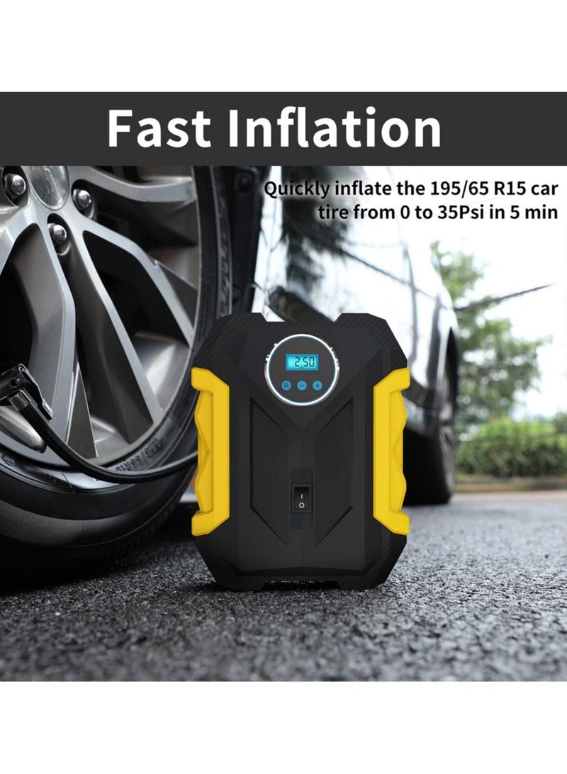 Digital Air Compressor for Car Auto Pump Portable Tire Inflator with LED Light DC 12V - Image 4
