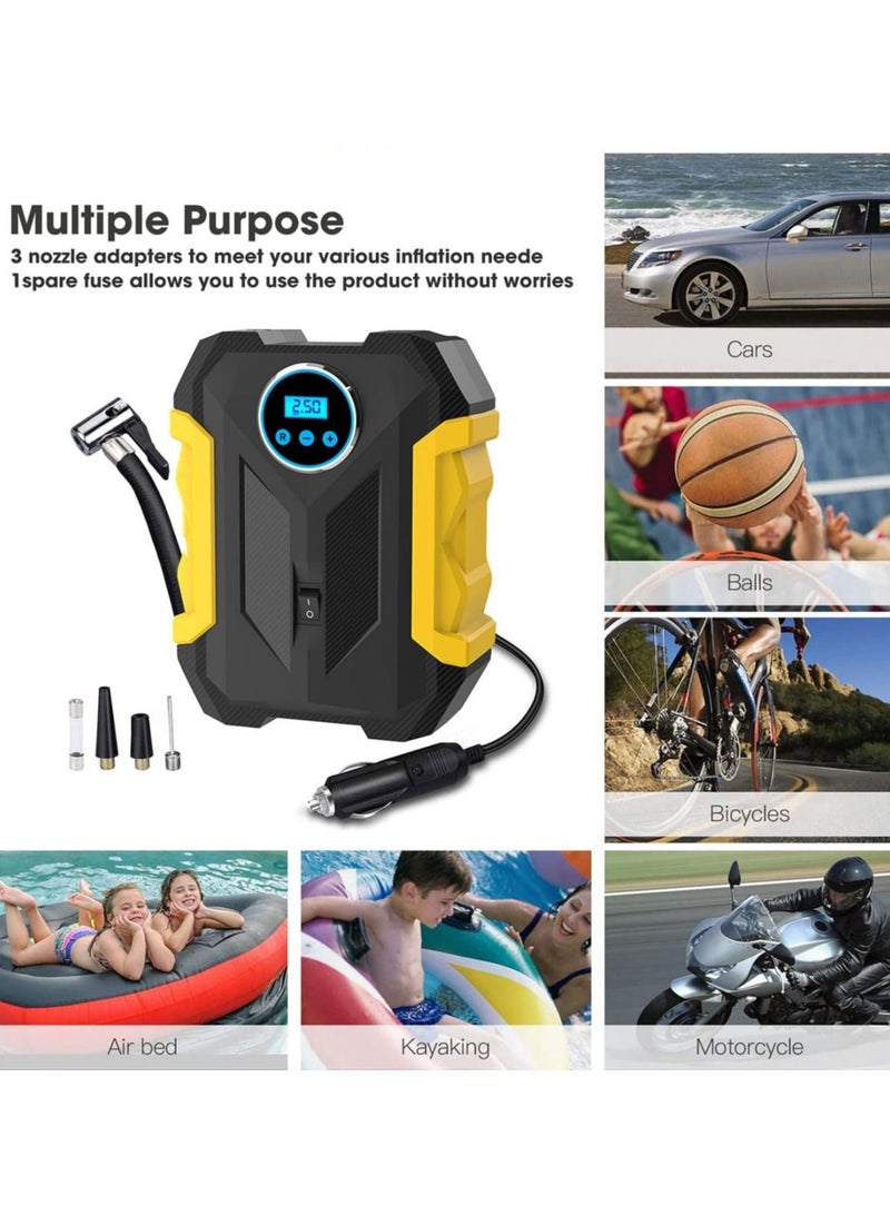 Digital Air Compressor for Car Auto Pump Portable Tire Inflator with LED Light DC 12V - Image 2