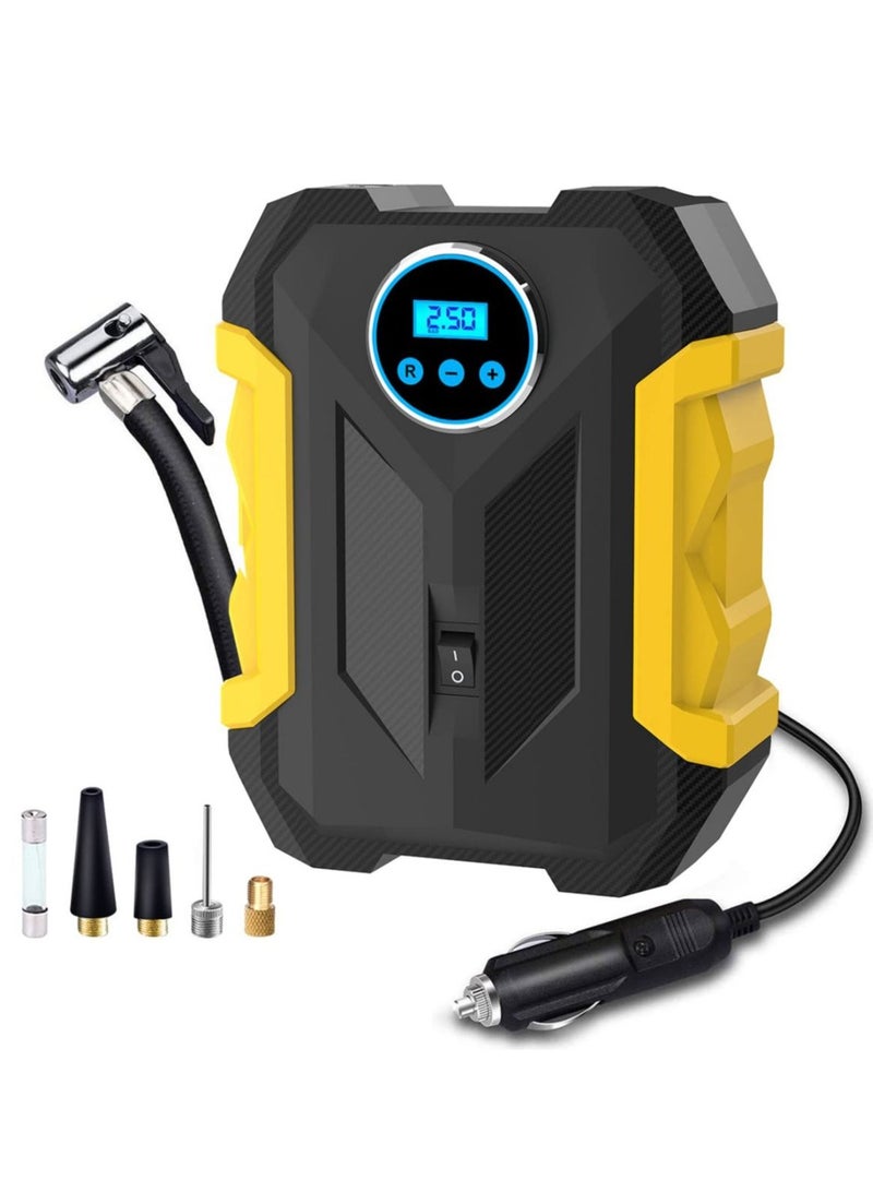 Digital Air Compressor for Car Auto Pump Portable Tire Inflator with LED Light DC 12V - Image 1