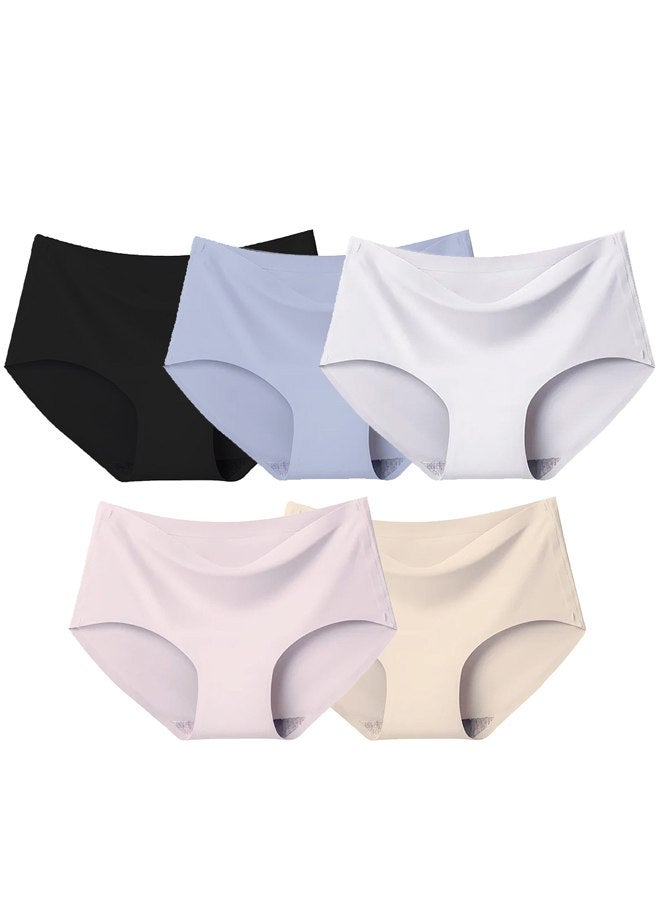 MARGOUN 5 Packs Women's Small Size Underwear Silk Women Lingerie Seamless Women High Rise Underwear Multicolour/Size Guide: 155/80 (S) - 160/85 (M) -165/90 (L) -170/95 (XL) - Image 2