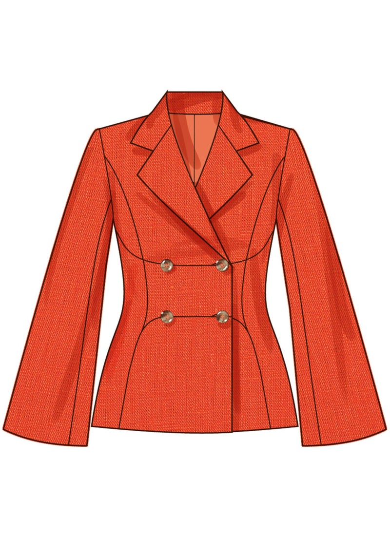Simplicity SS3073AA Misses' and Women's Fitted Lined Jacket and Wide Leg Pants Sewing Pattern Packet, Design Code S3073, Sizes 10-12-14-16-18 - Image 3