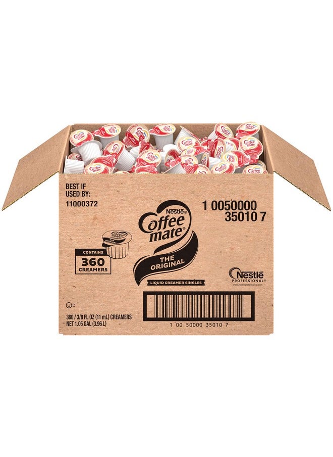 Coffee Mate Nestle Coffee mate Coffee Creamer, Original, Liquid Creamer Singles, Non Dairy, No Refrigeration, 0.375 fl oz Tubs (Pack of 360)  - Image 1