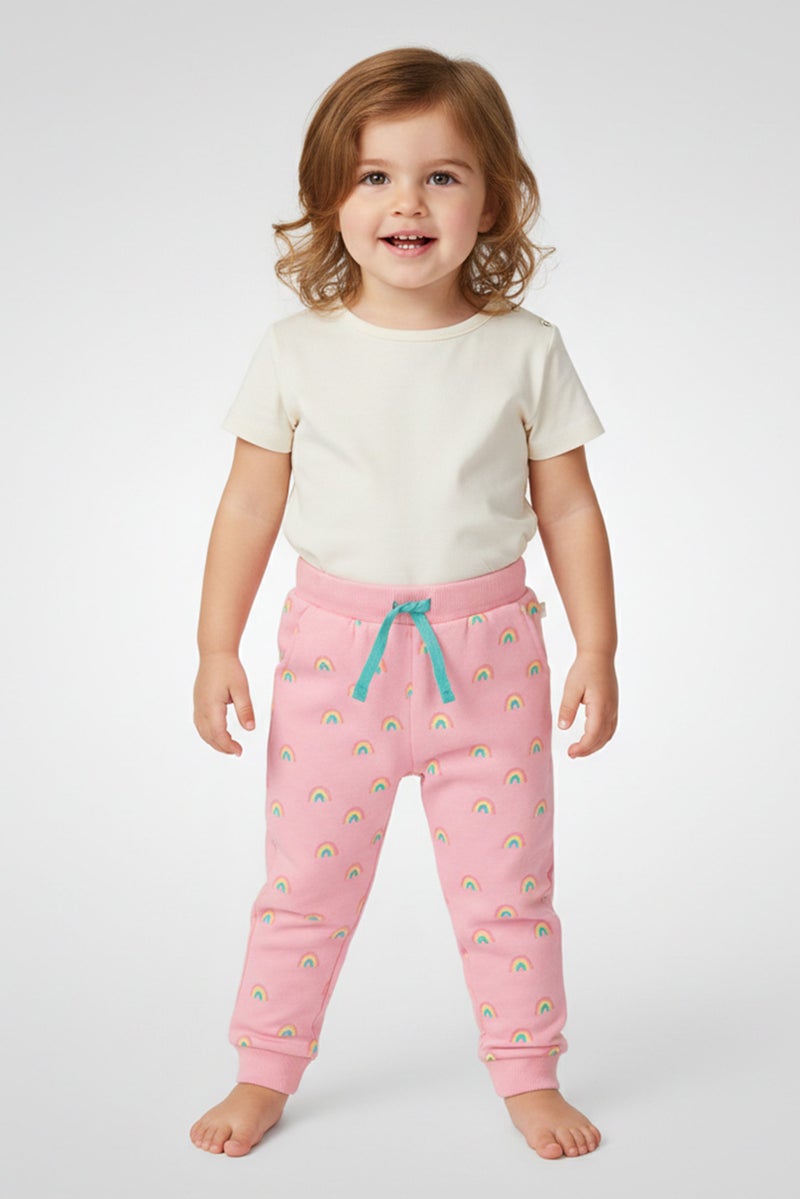 Hamleys Toddlers Girl Drawstring Allover Print Jogger Pants, Multicolor - Image 1