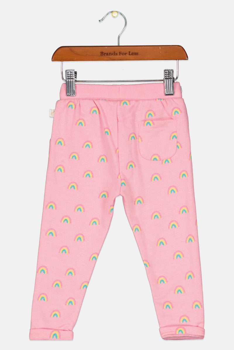 Hamleys Toddlers Girl Drawstring Allover Print Jogger Pants, Multicolor - Image 3