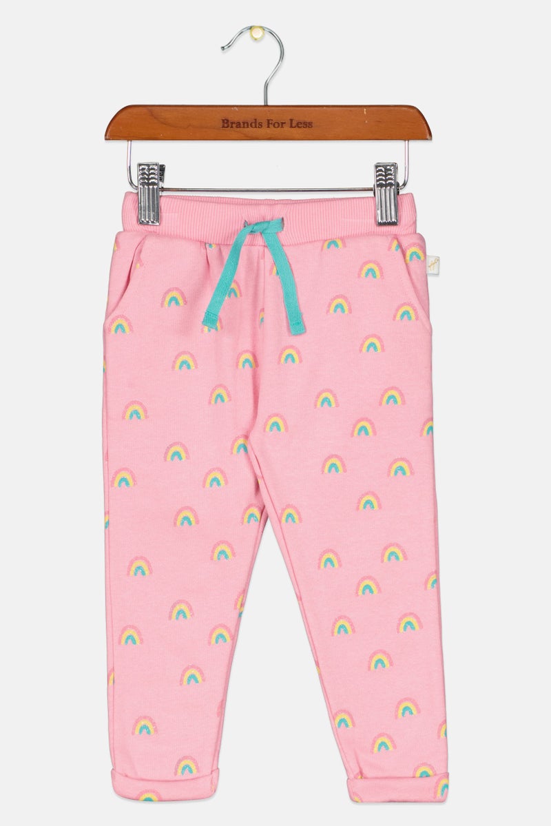 Hamleys Toddlers Girl Drawstring Allover Print Jogger Pants, Multicolor - Image 2