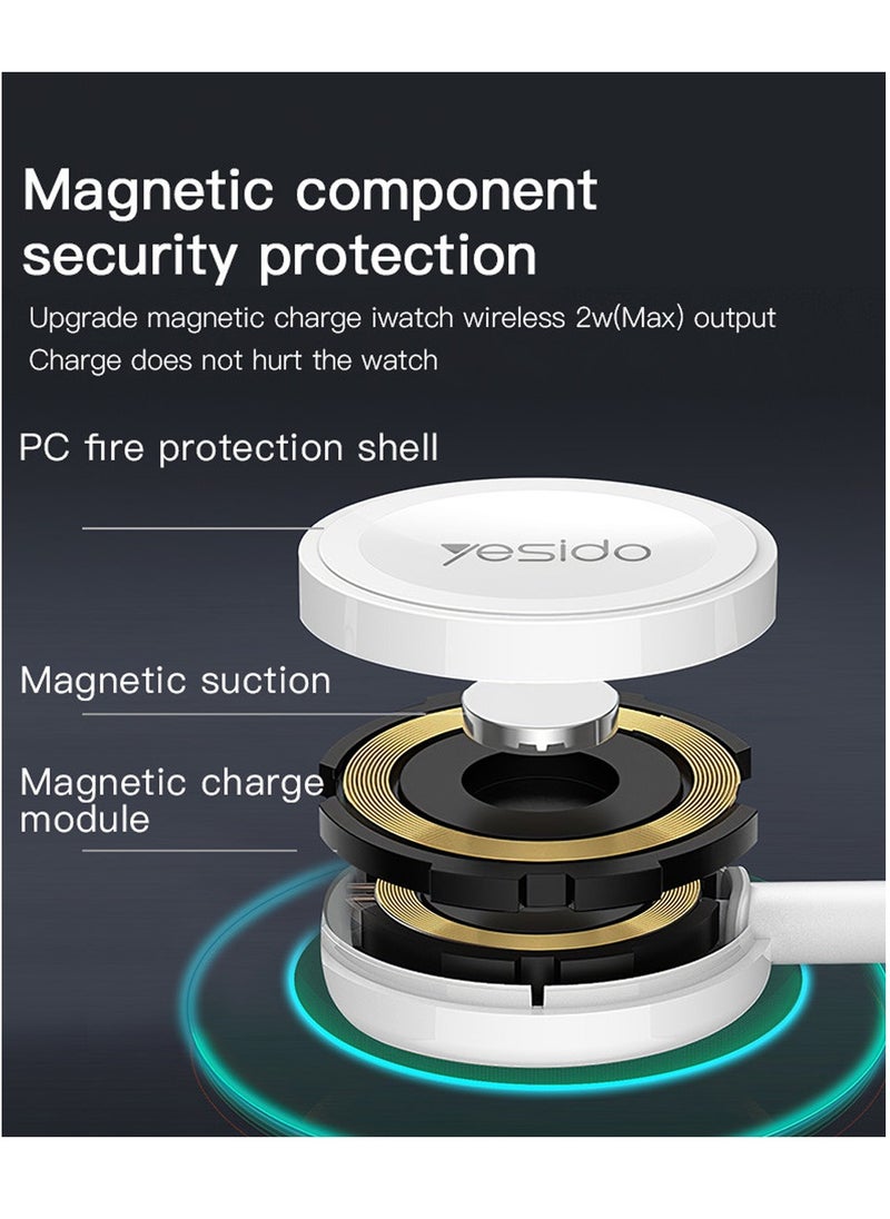 Yesido - Yesido CA69 Watch Cable for iWatch Original 1 Meter PVC 2W Wireless Charging Dock Charger Line - White - Image 1