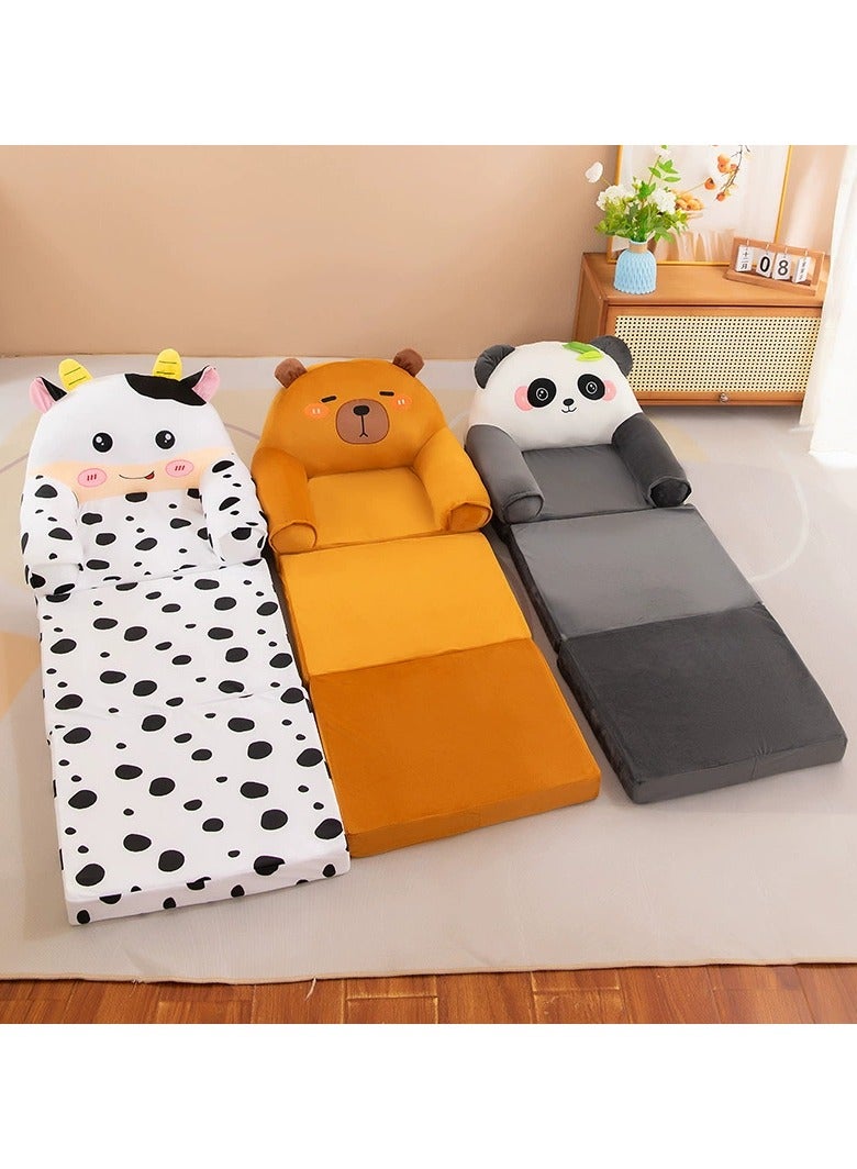 Aideli Foldable Plush Kids Sofa Chair for Ages 1-3, 2-in-1 Toddler Couch and Lounger with Backrest, Soft Washable Cover for Bedroom or Playroom - Image 5