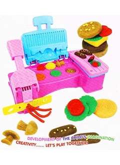 EASY FUTURE Color Plasticine Mud with Model Tool Kit Color Ultra-light Clay DIY Educational Toys Barbecue Theme Playset Toys  - Image 4