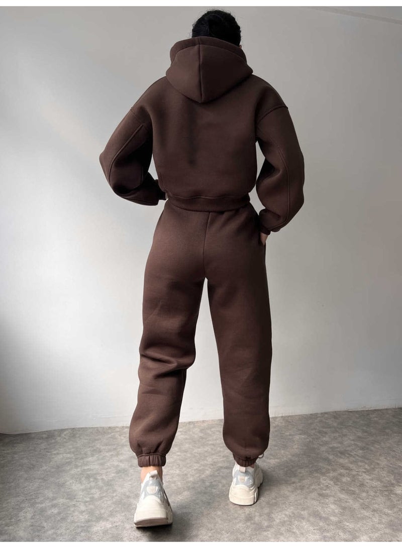 NIBEMINENT Casual Hoodies Tops Women Autumn 2 Piece Sets Outfits Autumn Clothing Thickened Long-sleeved Pullovers Pockets Trousers - Image 3