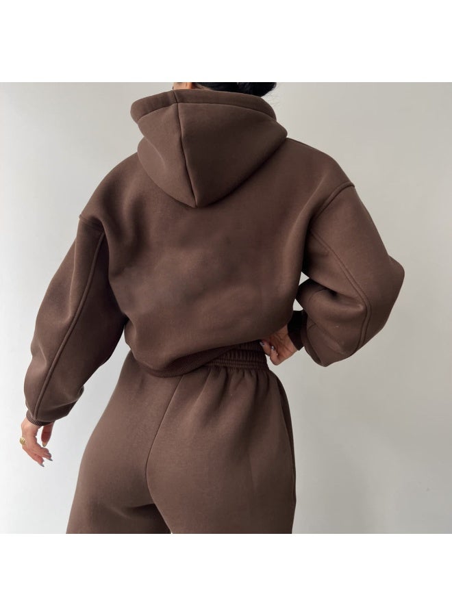 NIBEMINENT Casual Hoodies Tops Women Autumn 2 Piece Sets Outfits Autumn Clothing Thickened Long-sleeved Pullovers Pockets Trousers - Image 1