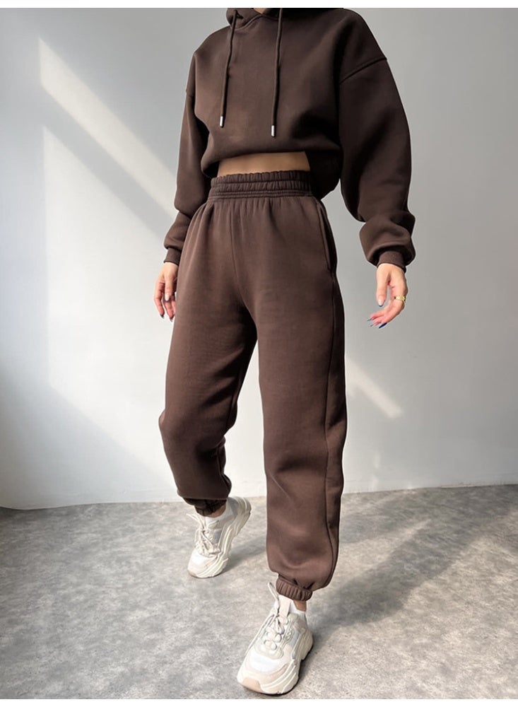 NIBEMINENT Casual Hoodies Tops Women Autumn 2 Piece Sets Outfits Autumn Clothing Thickened Long-sleeved Pullovers Pockets Trousers - Image 2