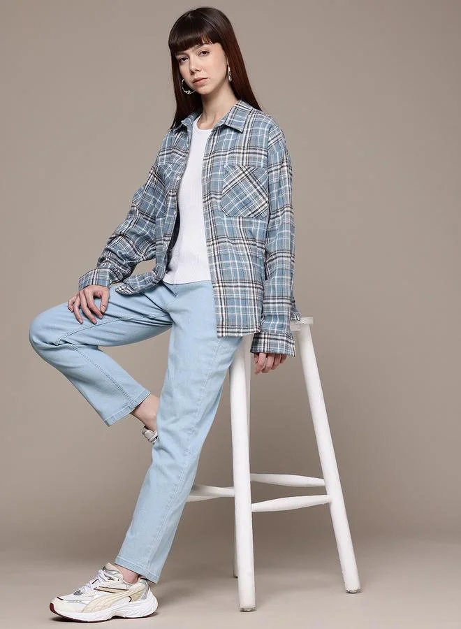 Freehand Blue Freehand Women Mid Rise Slim Fit Solid Jeans for Women | Best Price UAE