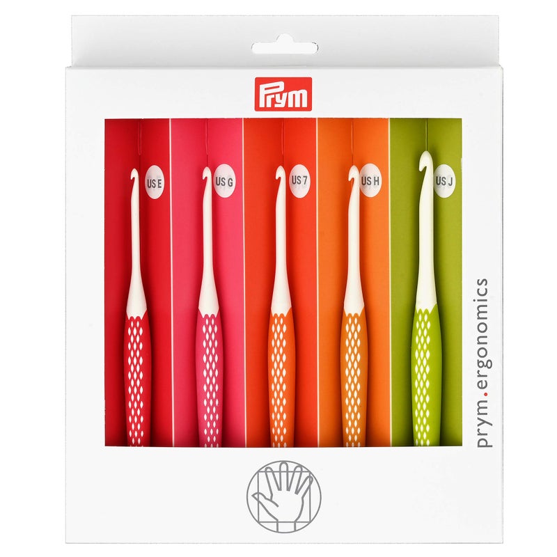 Prym Ergonomics Crochet Hook Set, Small (E, G, 7, H, J) - Image 1